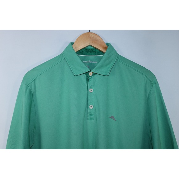 Tommy Bahama Men's Medium Green Short Sleeve Polo Shirt - Picture 2 of 9